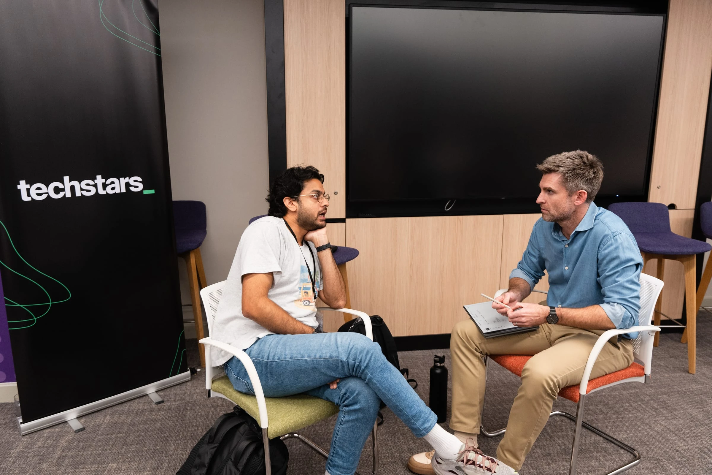 Mike Lane-Evans coaching a founder one to one
